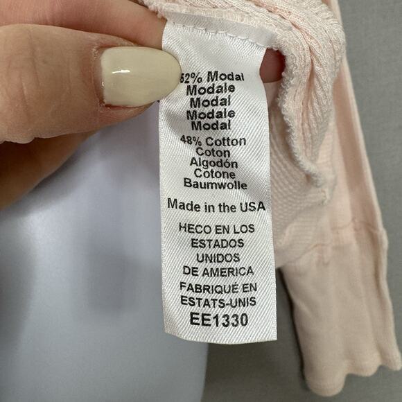 Michael Stars Womens Top S Ballet Pink Penelope Waffle Knit Off The Shoulder Tee - Picture 11 of 12